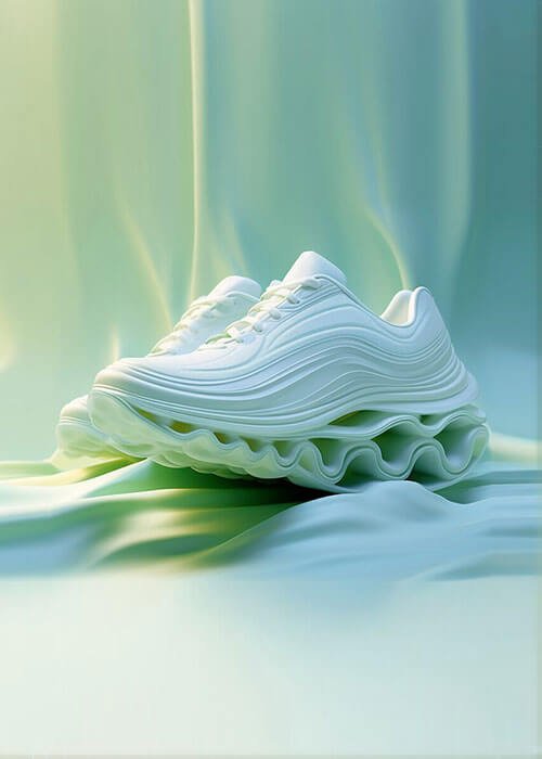 Sneakers Close up on Futuristic